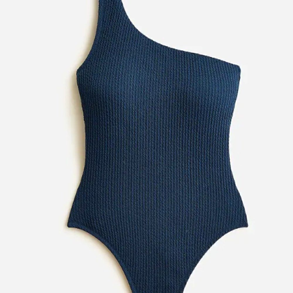 NWT J. CREW Textured one-shoulder one-piece size 22